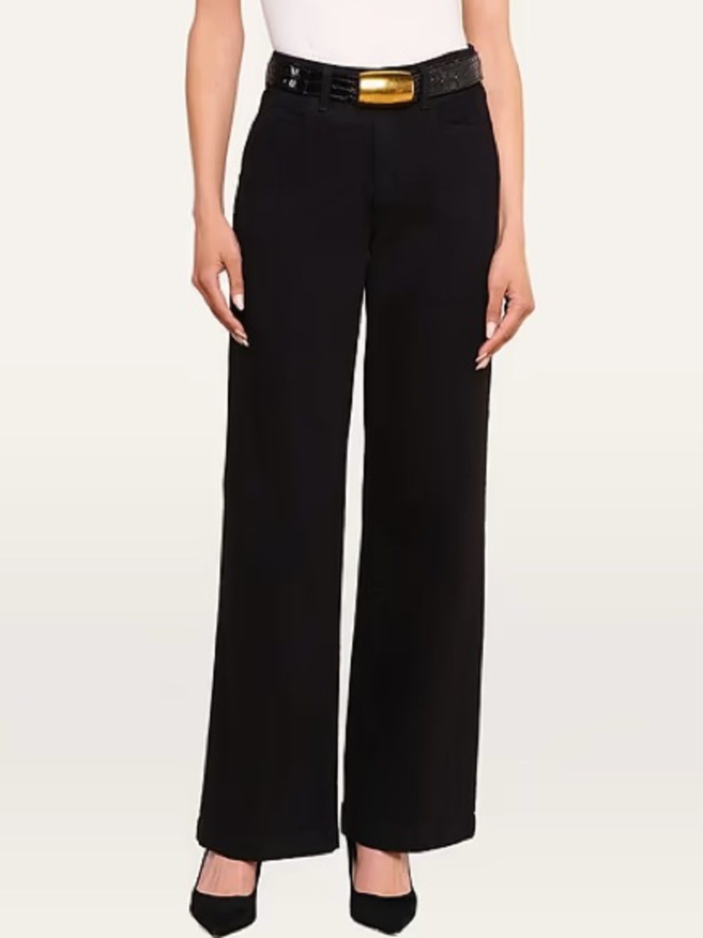 L'AGENCE Scottie Wide-Leg Jean High-Rise Trousers Black Size 31